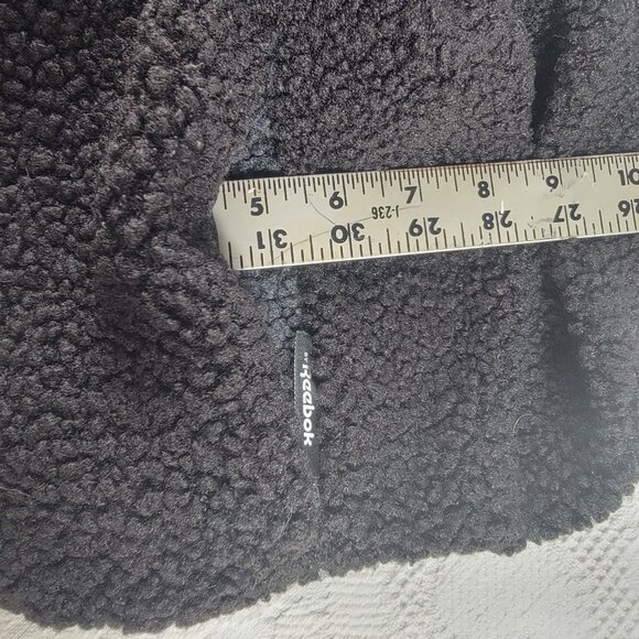 Reebok Core 10 Hoodie drop shoulder dolman half zip pockets sherpa grey blk 2XL - Picture 10 of 16